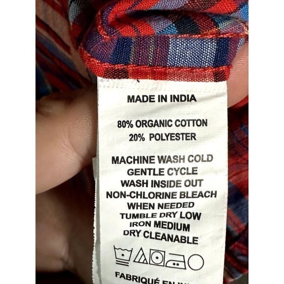 PRANA MENS SHORT SLEEVE PLAID BUTTON FRONT SHIRT (M)  NEVER WORN, NO TAGS    F-2 - Picture 5 of 6